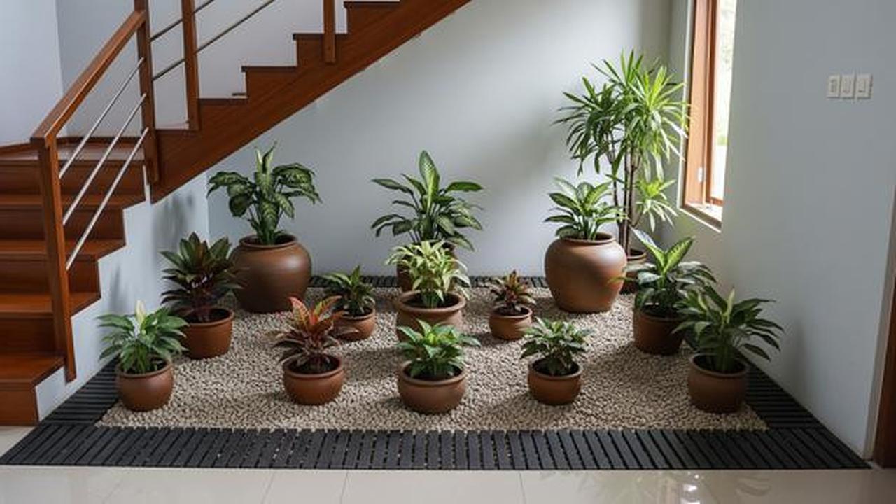 8 Desain Taman dalam Rumah di Bawah Tangga, Estetik dan Penuh Makna