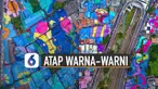 Pemandangan unik terlihat di atas fly over Lenteng Agung karena atap rumah warga dibuat mural warna-warni.