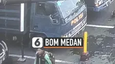 Sebuah foto dari rekaman CCTV mapolrestabes beredar. Pria dalam foto diduga sebagai pelaku bom bunuh diri yang meledak Rabu (13/11) pagi.