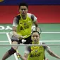 Ganda campuran Indonesia, Tontowi Ahmad / Winny Kandow
, usai dikalahkan Chan Peng Soon / Goh Liu Ying, pada Indonesia Open 2019 di Istora Senayan, Jumat (19/7). Tontowi / Winny kalah 11-21, 21-14 dan 14-21. (Bola.com/Vitalis Yogi Trisna)