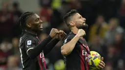 Gol tunggal AC Milan dicetak oleh penyerang Olivier Giroud melalui sundulan cantik pada menit ke-40. (Tano Pecoraro/LaPresse via AP)