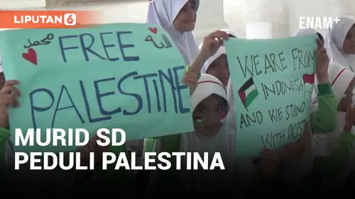 VIDEO: Dukung Palestina, Ratusan Pelajar SD Gelar Doa Bersama