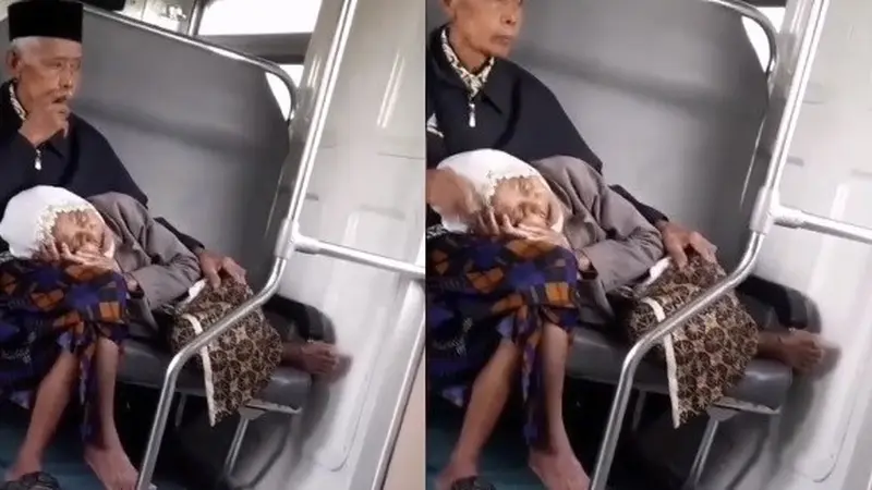 Pasangan Kakek-nenek di kereta viral