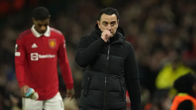 Ekspresi Pemain Barcelona Usai Kalah dari Manchester United