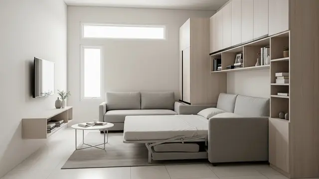 Desain Rumah di Lahan Bekas Kontrakan yang Kecil Tapi Tetap Stylish dengan Furnitur Multi Fungsi