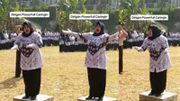 Seorang wanita yang jadi dirigen paduan suara di Caringin viral di media sosial TikTok. Bawakan lagu-lagu Nasional Indonesia dengan penuh semangat dan buat warganet terbawa ingin ikut bernyanyi. (Sumber: TikTok @hamdan_fyp)