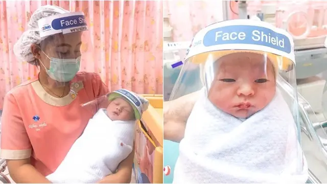 Rumah Sakit Ini Pakaikan Pelindung Muka Untuk Bayi Baru Lahir di Tengah Wabah Corona