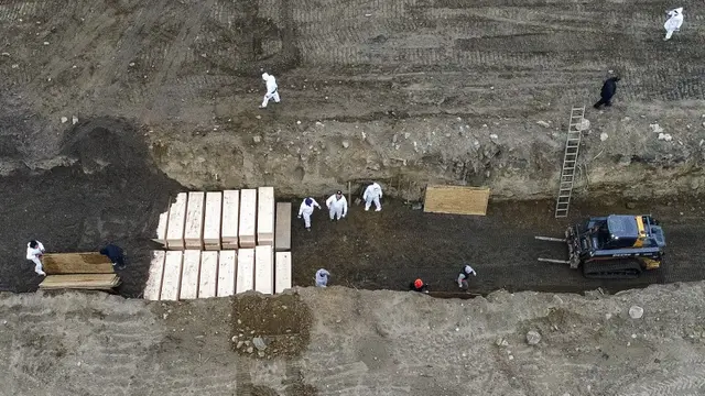 FOTO: Kuburan Massal Korban Corona COVID-19 di New York
