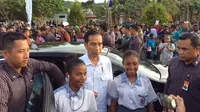 Presiden Jokowi di PLBN Skouw, Papua (Foto: Katharina Liputan6.com)