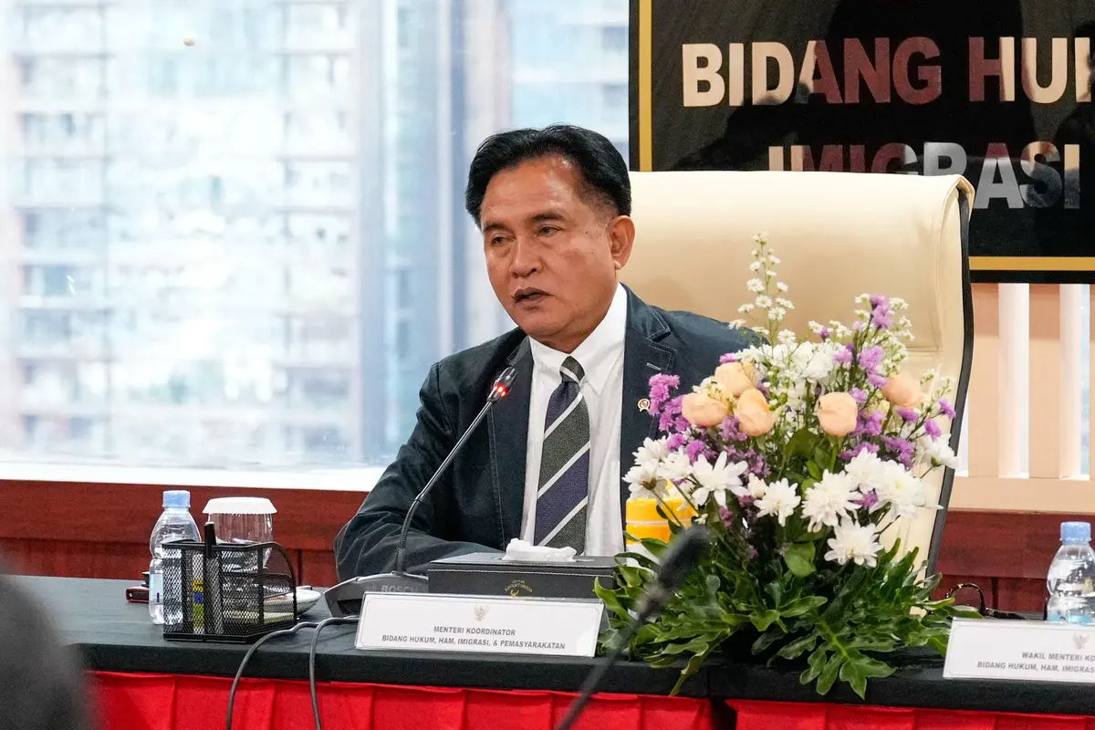 Menteri Koordinator Bidang Hukum, HAM, Imigrasi dan Pemasyarakatan (Menko Kumham Imipas) Yusril Ihza Mahendra. (Istimewa)