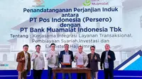 PT Bank Muamalat Indonesia Tbk danm PT Pos Indonesia menjalin kerja sama dalam lingkup layanan transaksional, pembiayaan syariah, investasi, serta ekosistem haji dan umrah. (Dok Muamalat)