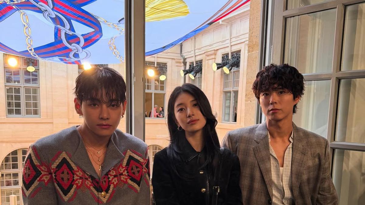 Gaya Trio Bestie V BTS, Bae Suzy, dan Park Bo Gum Hadiri Celine Show di Paris