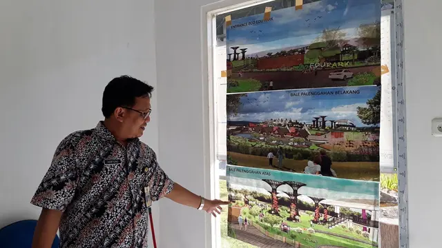 Rancangan ruang terbuka hijau (RTH) berupa hutan kota dan taman edukasi. (Foto: Liputan6.com/Muhamad Ridlo)