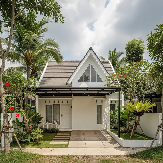 9 Desain Rumah Minimalis dengan Kombinasi Atap Pelana dan Kanopi, Estetika Modern