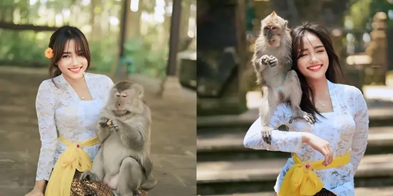 Sederet Seleb Ini Pernah Foto Bareng Monyet di Bali, Mana Paling Gemas?