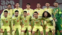Para pemain Timnas Spanyol berfoto bersama sebelum pertandingan Kualifikasi Piala Dunia 2026 Grup E melawan Timnas Georgia di Tbilisi, Georgia, Sabtu, 15 November 2025. (AP Photo/Tamuna Kulumbegashvili)