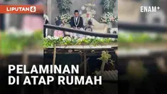 Sebuah pemandangan berbeda terekam dalam sebuah resepsi pernikahan. Pasalnya sebuah pelaminan berdiri di ketinggian, sejajar dengan atap rumah. Momen tersebut direkam oleh MUA pengantin dan menuai komentar warganet yang heran.