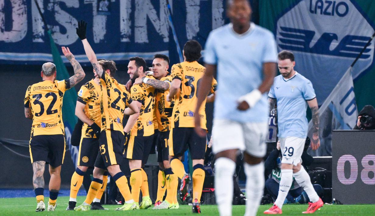 Namun, Inter Milan masih mengantongi satu partai tunda yang belum dimainkan, yakni melawan Fiorentina. Di sisi lain, Lazio bercokol di peringkat kelima klasemen Serie A dengan mengoleksi lima poin. (AFP/Alberto Pizzoli)