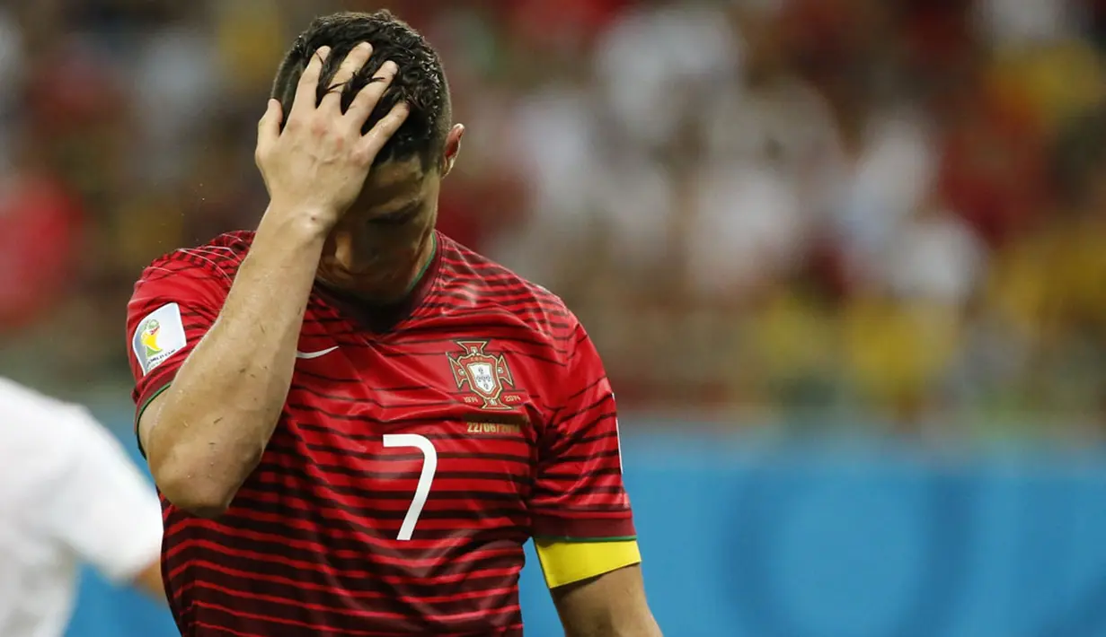 Portugal gagal meraih poin penuh saat berlaga kontra AS di penyisihan Piala Dunia 2014 Grup G di Stadion Amazonia, Manaus, Brasil, (23/6/2014). (REUTERS/Jorge Silva)