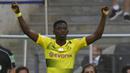 Pemain Dortmund asal Prancis Ousmane Dembele ramai diperbincangkan pada bursa transfer mengingat dirinya menjadi incaran Barcelona. (AFP/John Macdougall)