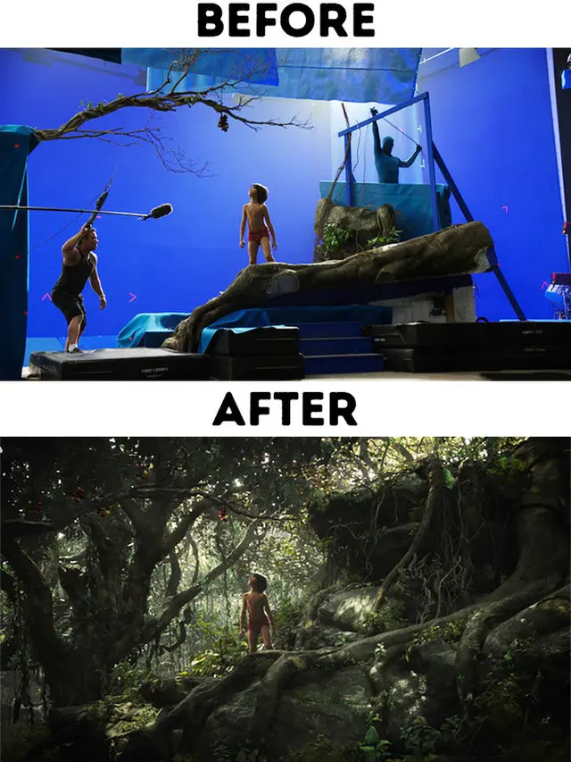 film Hollywood sebelum dan sesudah editing (foto: Brightside)