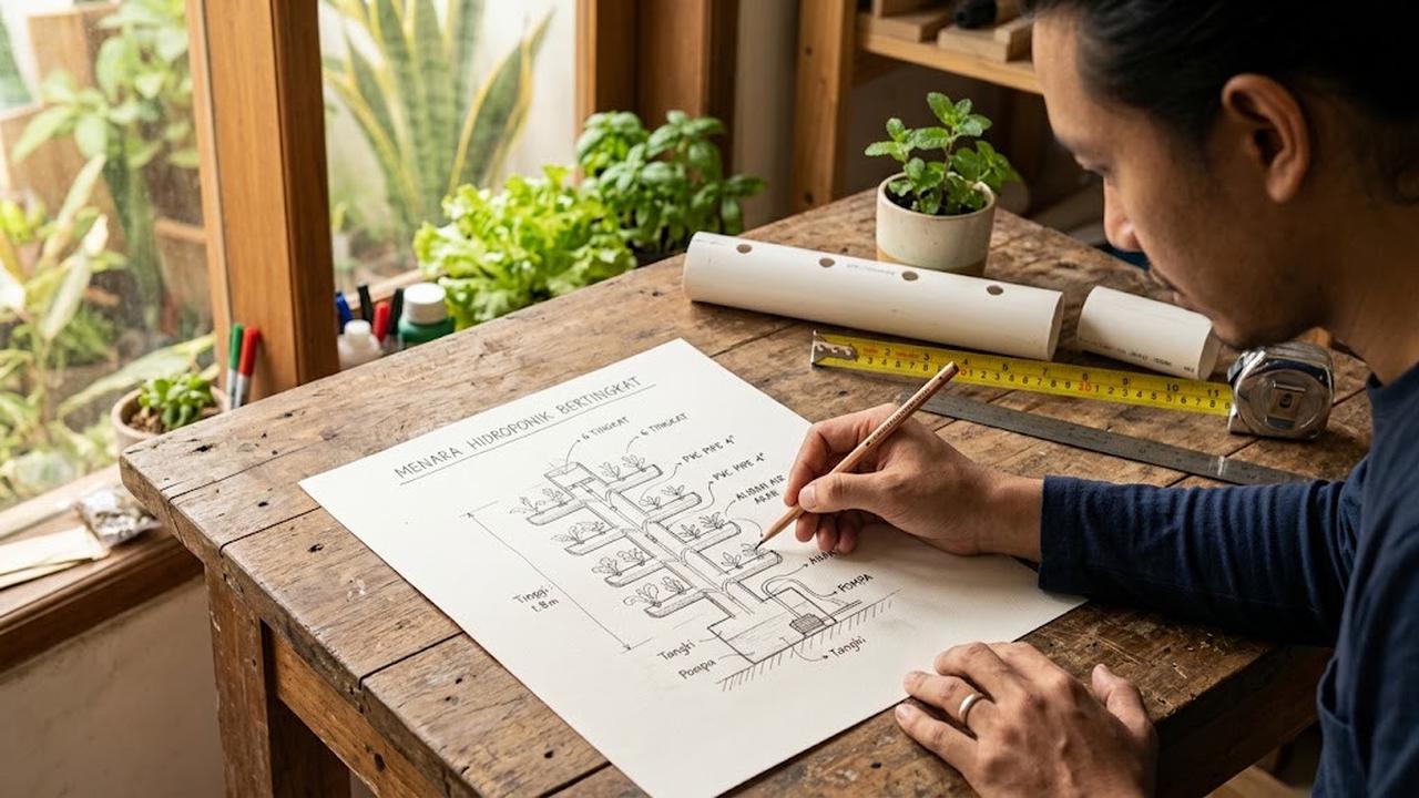 Desain Menara Hidroponik