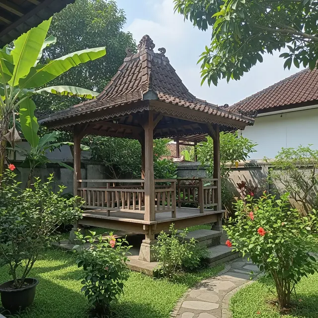 9 Ide Gazebo Rumah Kampung Minimalis, Inspirasi Ruang Santai dengan Nuansa Alami