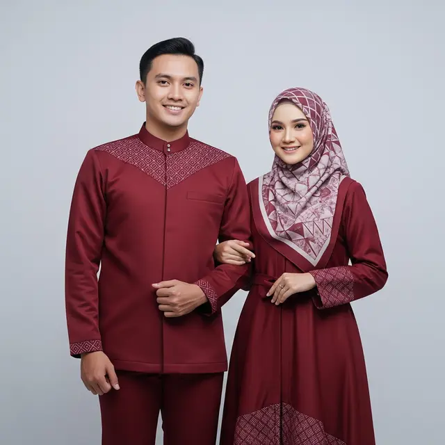 Tren Baju Lebaran 2026 untuk Keluarga Model Couple Suami Istri Harmonis