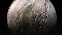 Foto terbaru Jupiter yang diambil dari wahana jelajah NASA. (NASA/JPL-Caltech/SwRI/MSSS/Kevin M. Gill)