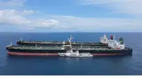 Dua kapal super tanker yang diamankan Bakamla RI,yakni MT Horse dari Iran, dan MT Freya dari Panama, sedang menuju ke Batam guna melakukan pemeriksaan lebih lanjut. (Photo credit: Ajang Nurdin/Liputan6.com)