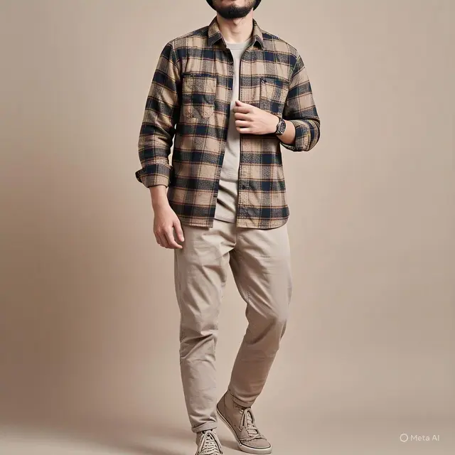 Kemeja Flanel + Kaos: Kasual dan Trendy
