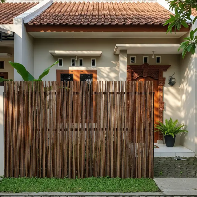 Desain Pagar Rumah Subsidi dari Ranting Kayu