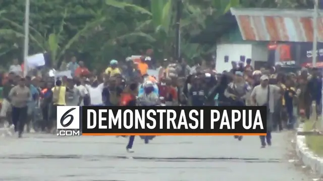 Warga Timika Papua gelar unjuk rasa hari Rabu (21/8/2019) pagi. Aksi demonstrasi tersebut mendapat pengawalan ketat dari anggota TNI-Polri.