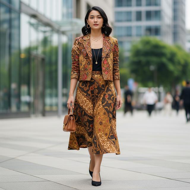 7 Model Atasan Blazer dan Rok Batik One Set, Pilihan Elegan dan Memikat ...