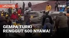 Musibah gempa bumi melanda sebagian kawasan Turki dan Suriah hari Senin (6/2). Gempa dahsyat berkekuatan magnitudo 7,8 tersebut tewaskan sedikitnya 600 warga.