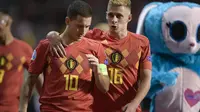 Eden Hazard dan Thorgan Hazard membela Timnas Belgia. (AFP/Yorick Jansens)