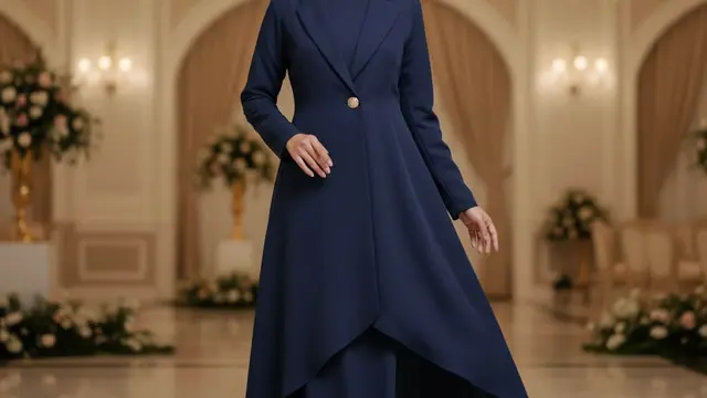 Model Gamis Blazer Asimetris untuk Look Modern dan Unik