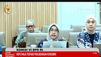 Komite Bidang Kebijakan Publik dan Hubungan Antar Lembaga GAPMMI, Khrisma Fitriasari, dalam Rapat Panja Perlindungan Konsumen dengan Komisi VI DPR RI, Kamis (10/7/2025). (Foto: Liputan6.com/Tira Santia)