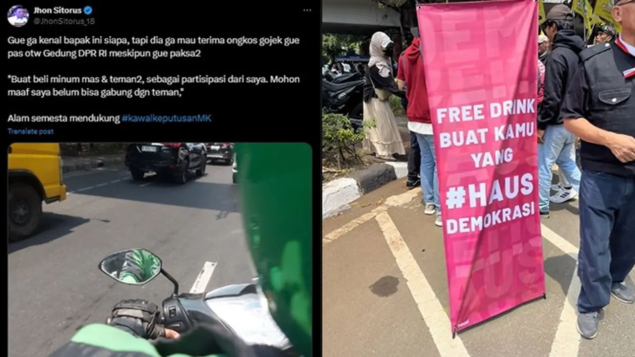 5 Potret Dukungan Masyarakat saat Demo Putusan MK, Ada Makanan Hingga Ojol Gratis