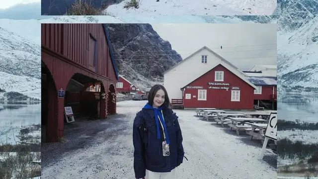 Enzy Storia Liburan ke Norway dan Berhasil Menyaksikan Aurora, Gayanya Tetap Stylish di Bawah Langit Utara