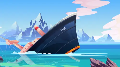 Ilustrasi kapal tenggelam. (Image by vectorpouch on Freepik)
