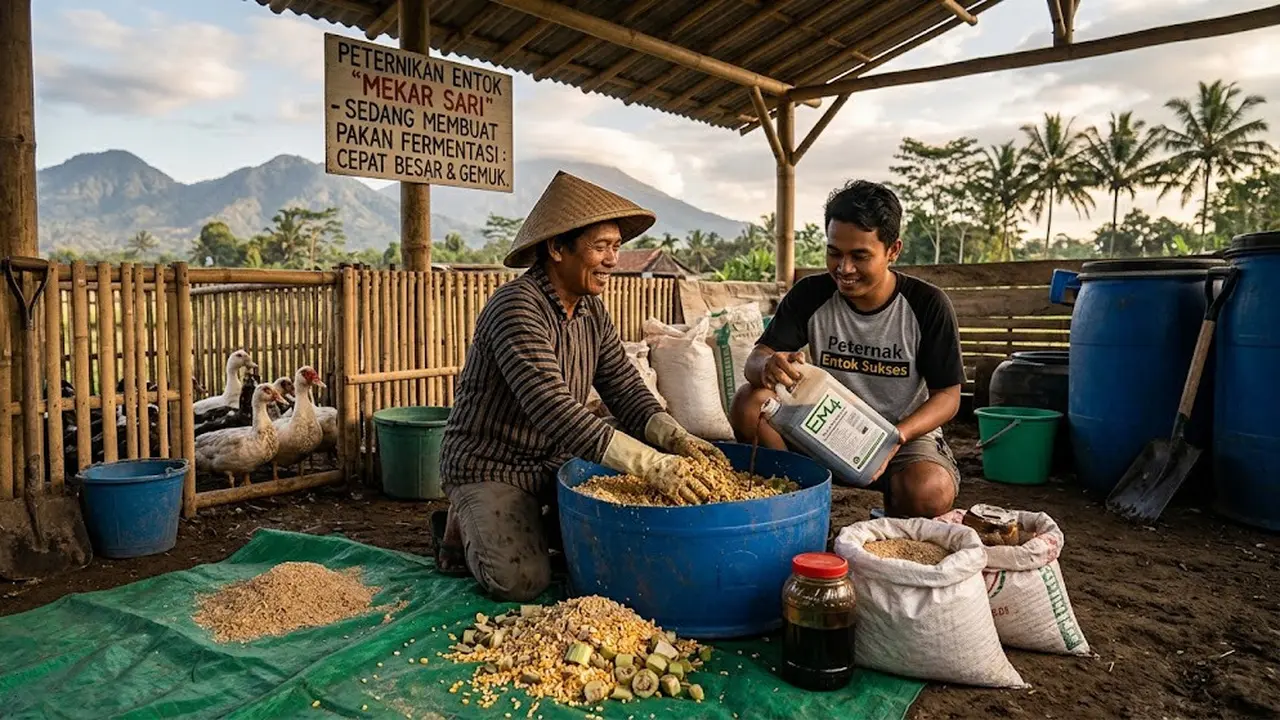 Pakan Fermentasi Entok Cepat Besar dan Gemuk