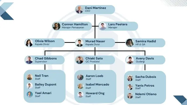 Pengertian struktur organisasi perusahaan besar.