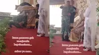 Viral Anggota TNI Nangis dan Cium Kaki Ibu Mempelai di Pernikahan Mantan (TikTok/@tiiya09