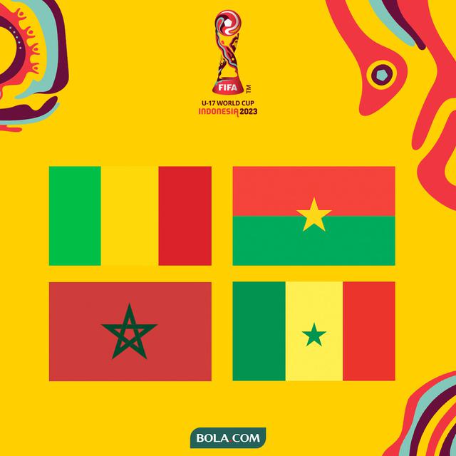 Piala Dunia U-17 - Bendera Negara Mali, Burkina Faso, Maroko, dan Senegal