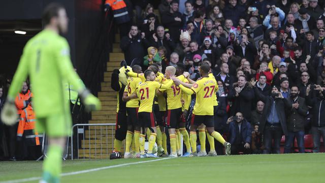 Kiper MU David De Gea melakukan blunder saat melawan Watford