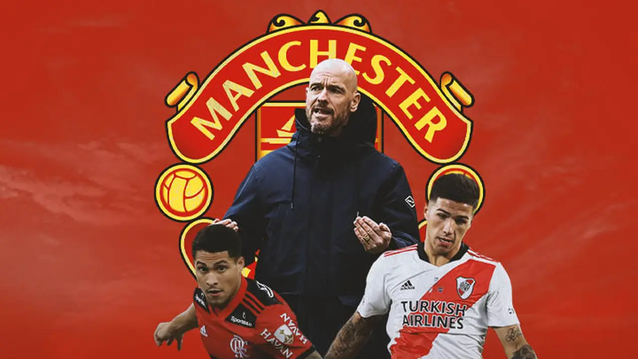 Manchester United - Erik ten Hag dikelilingi Enzo Fernandez, Joao Gomes