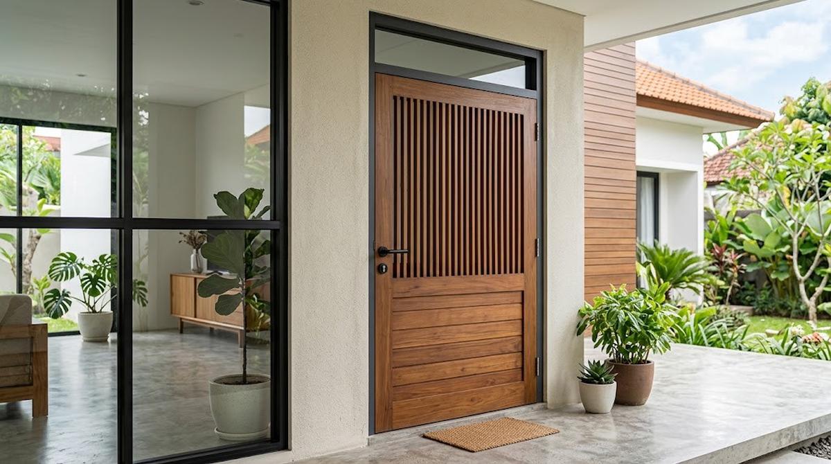 Ide Pintu dengan Kisi-Kisi untuk Rumah yang Membutuhkan Sirkulasi Udara