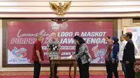 Gubernur Jawa Tengah Ganjar Pranowo, meresmikan logo dan maskot resmi Pekan Olahraga Provinsi (Porprov) XVI Jawa Tengah, serta meluncurkan aplikasi Sisakti. Kegiatan dilakukan di Gedung Gradhika Bhakti Praja pada Jumat (17/3) pagi. (Ist)