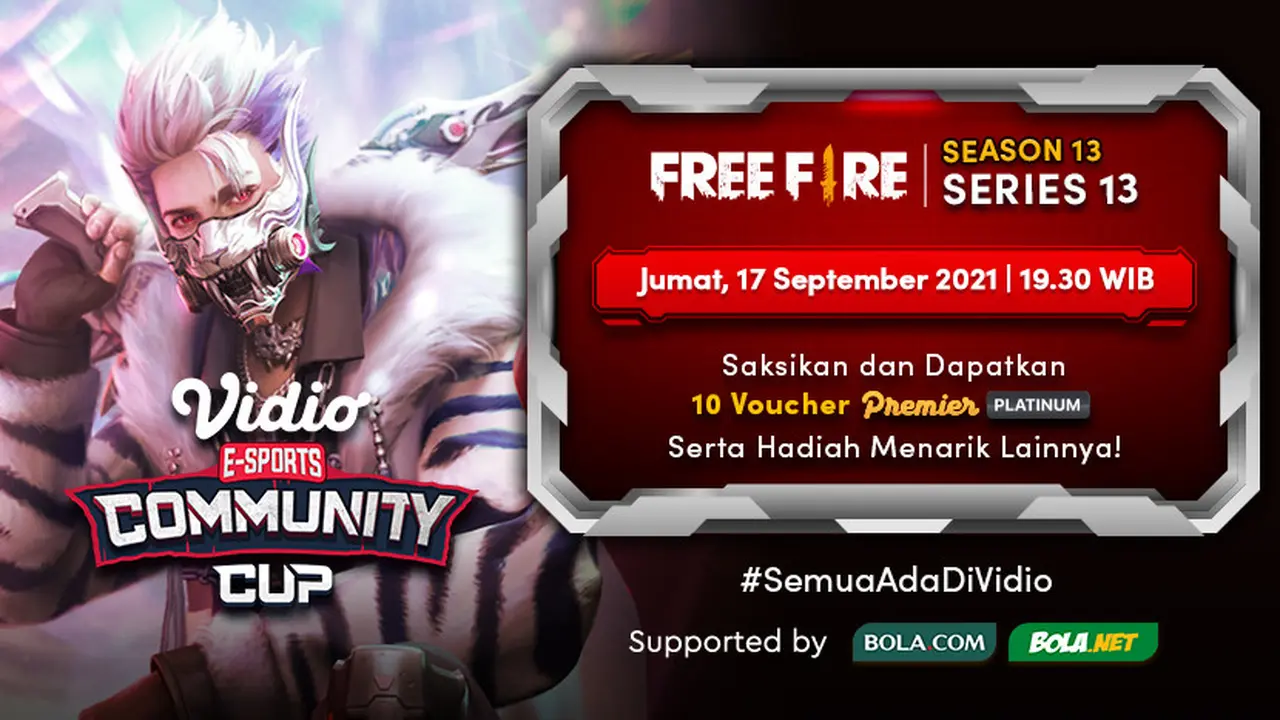 Link Live Streaming Vidio Community Cup Season 13 Free Fire Series 13, Jumat 10 September 2021